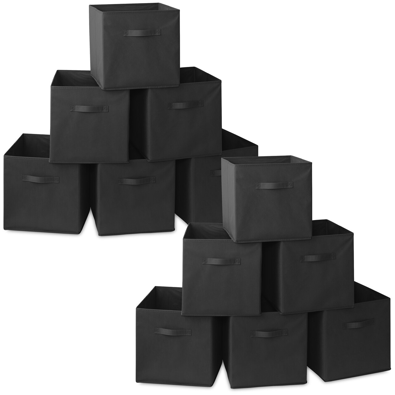 Casafield Set of 12 Collapsible Fabric Cube Storage Bins - Foldable Cloth Baskets for Shelves, Cubby Organizers & More